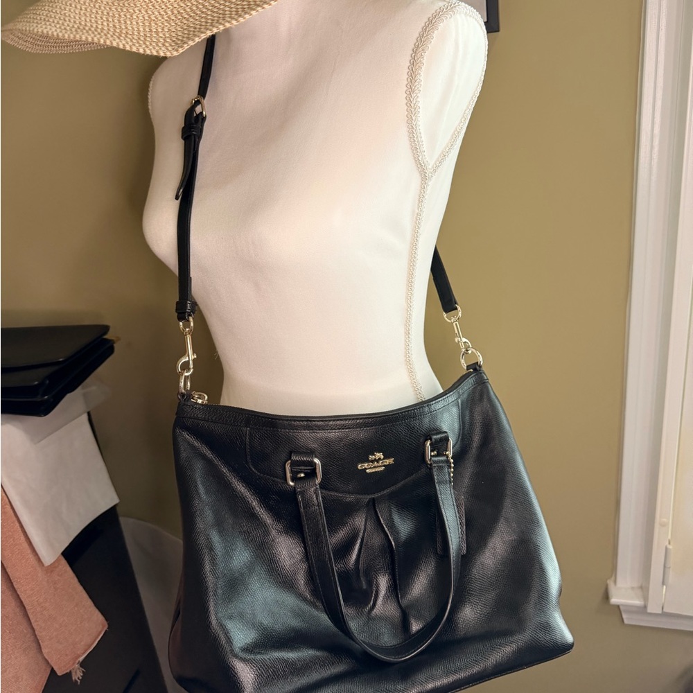Coach Crossgrain Leather Pleated Large Tote Shoulder and Crossbody Bag - Picture 16 of 16